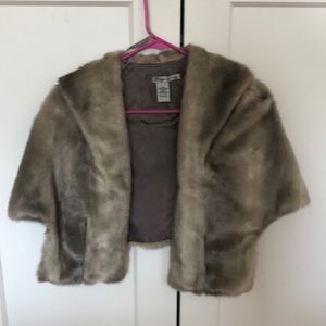 Faux fur cape